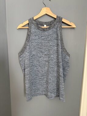 Athleta Heathered Blue High-Neck Tank